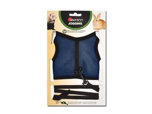 Postroj jogging a vodítko M pro fretku a králíka tmavě modrý